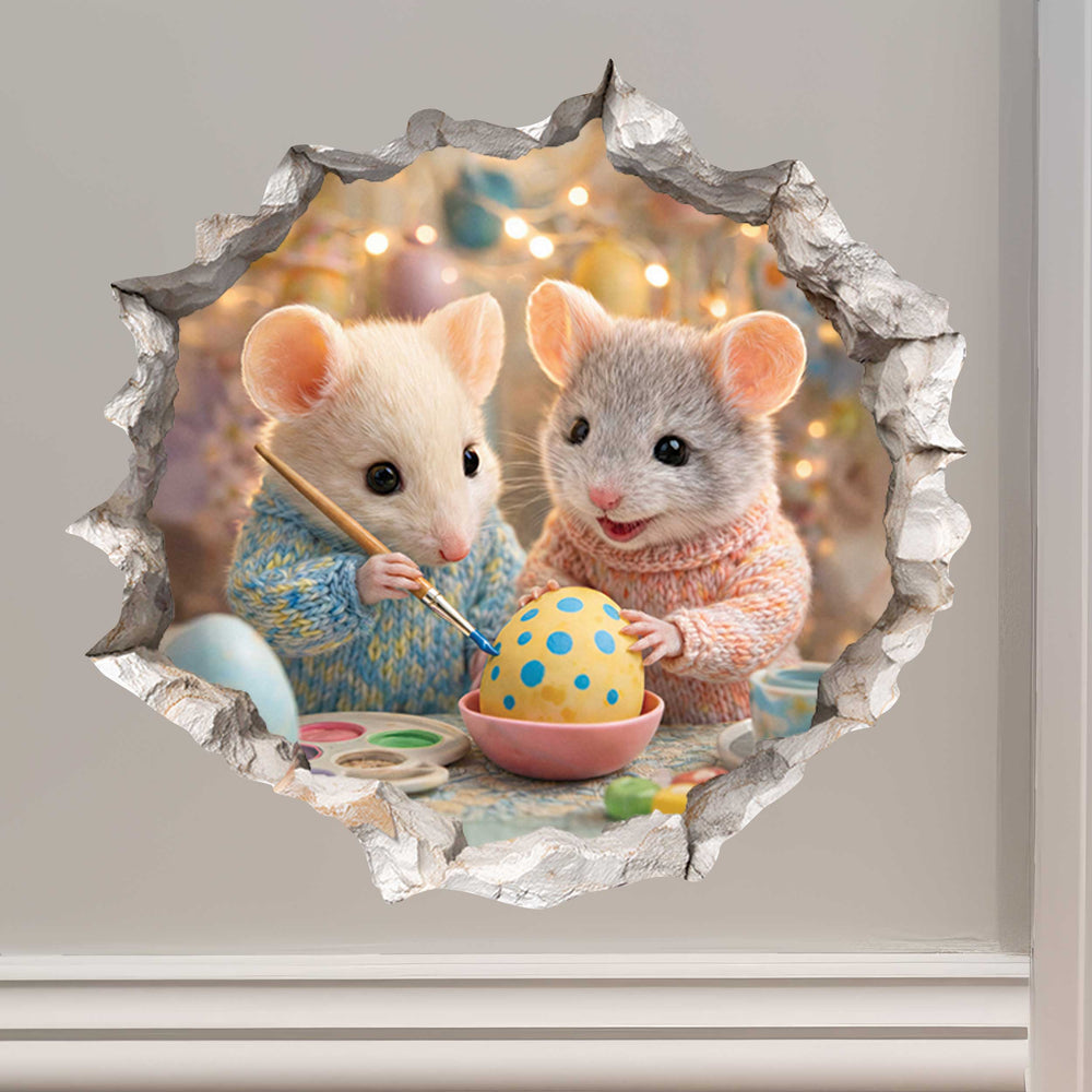 Egg Painting Party Mouse Hole Decal