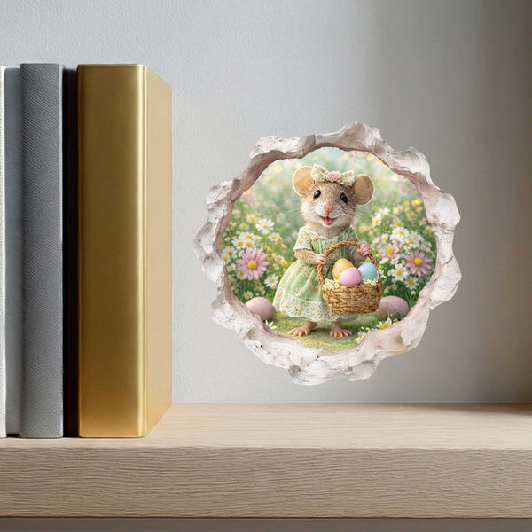 Easter Garden Mouse Hole Decal