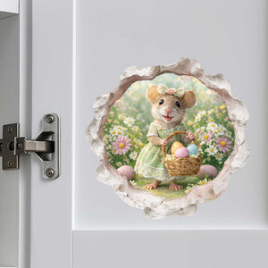Easter Garden Mouse Hole Decal