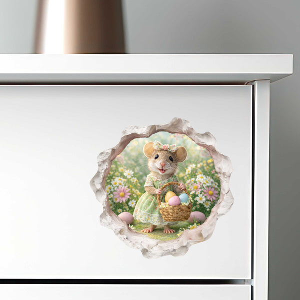 Easter Garden Mouse Hole Decal