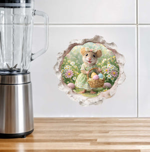 Easter Garden Mouse Hole Decal