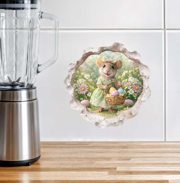 Easter Garden Mouse Hole Decal