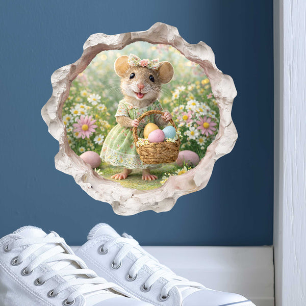 Easter Garden Mouse Hole Decal