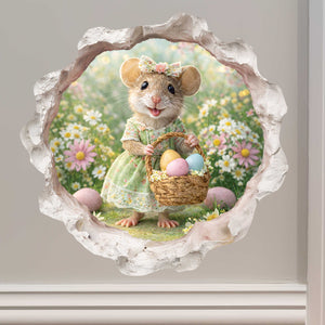 Easter Garden Mouse Hole Decal