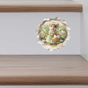 Easter Garden Mouse Hole Decal