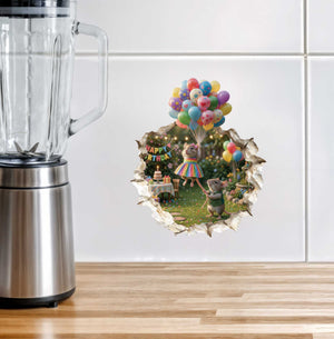 Birthday Balloon Lift-Off Mouse Hole Decal