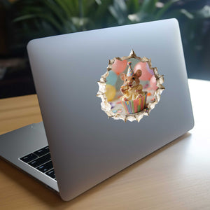 Birthday Cupcake Cutie Mouse Hole Decal