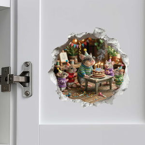 Make a Wish Birthday Mouse Hole Decal