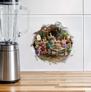 Make a Wish Birthday Mouse Hole Decal