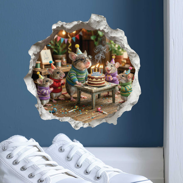 Make a Wish Birthday Mouse Hole Decal