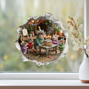 Make a Wish Birthday Mouse Hole Decal