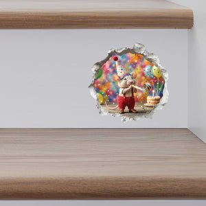 Birthday Celebration Mouse Hole Decal