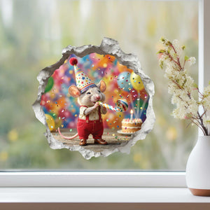 Birthday Celebration Mouse Hole Decal