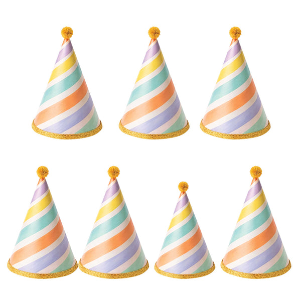 Happy Birthday Party Hat Decals - Set of 7