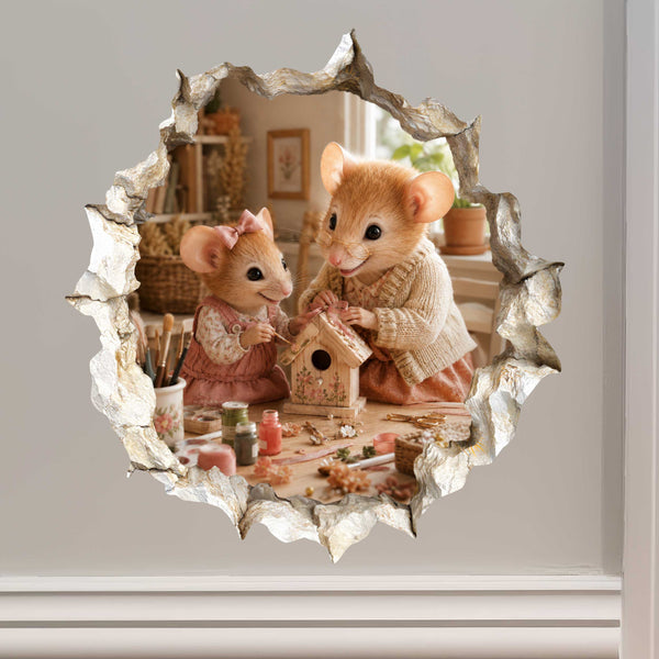 Granddaughter and Grandma Craft Day Mouse Hole Decal