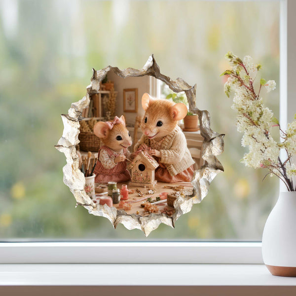Granddaughter and Grandma Craft Day Mouse Hole Decal