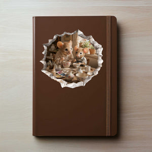 Grandma and Grandchild Craft Time Mouse Hole Decal