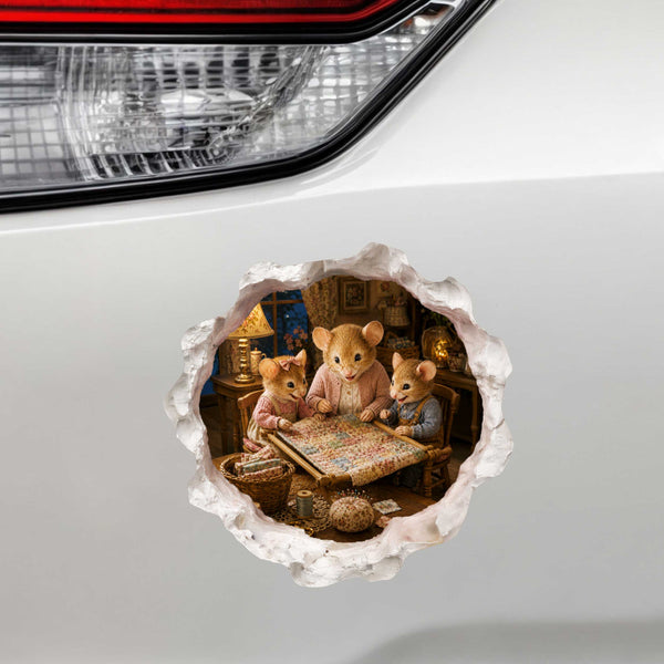 Grandkids and Grandma Quilting Mouse Hole Decal