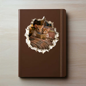 Granddaughter and Grandma Bedtime Story Mouse Hole Decal