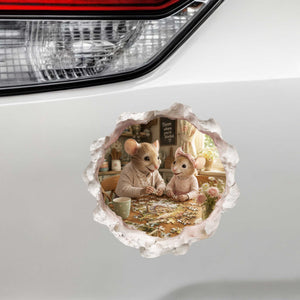Granddaughter and Grandma Puzzle Time Mouse Hole Decal
