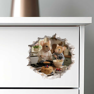 Grandson and Grandma Pancake Breakfast Mouse Hole Decal