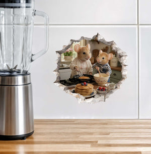 Grandson and Grandma Pancake Breakfast Mouse Hole Decal