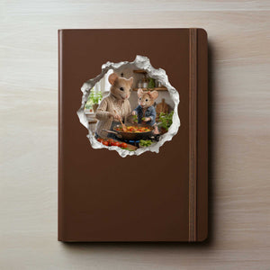 Granddaughter and Grandma Pasta Night Mouse Hole Decal