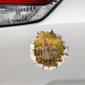 Grandkids and Grandma Nature Walk Mouse Hole Decal