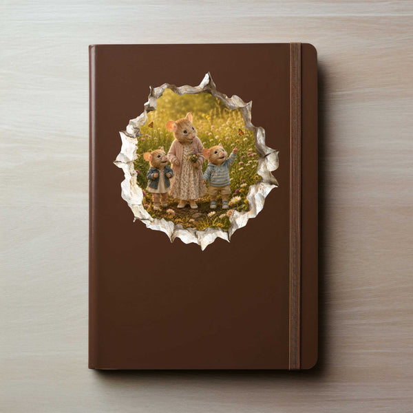 Grandkids and Grandma Nature Walk Mouse Hole Decal