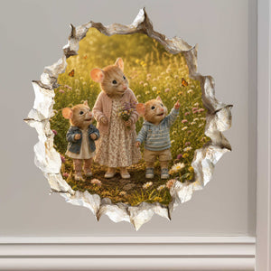 Grandkids and Grandma Nature Walk Mouse Hole Decal