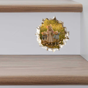 Grandkids and Grandma Nature Walk Mouse Hole Decal