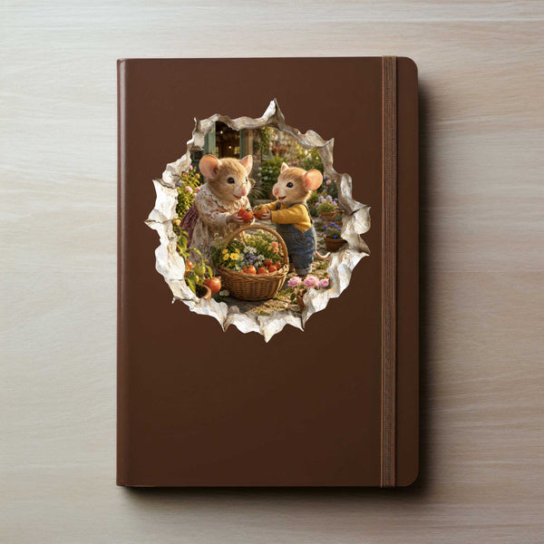 Grandson and Grandma Garden Harvest Mouse Hole Decal