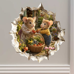 Grandson and Grandma Garden Harvest Mouse Hole Decal