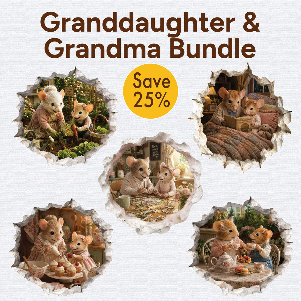 Granddaughter and Grandma Mouse Hole Decal Bundle