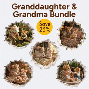 Granddaughter and Grandma Mouse Hole Decal Bundle