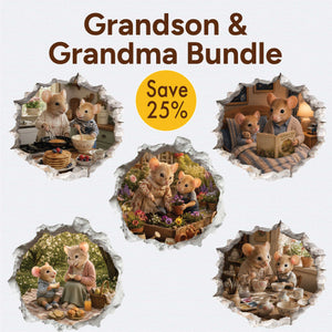 Grandson and Grandma Mouse Hole Decal Bundle