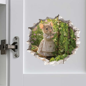 Sweet Pea Garden Girl Mouse Hole Decal