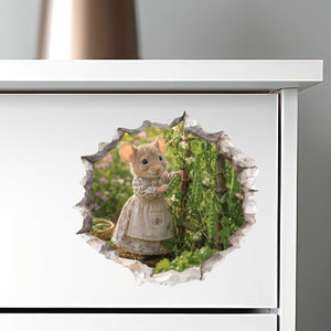 Sweet Pea Garden Girl Mouse Hole Decal