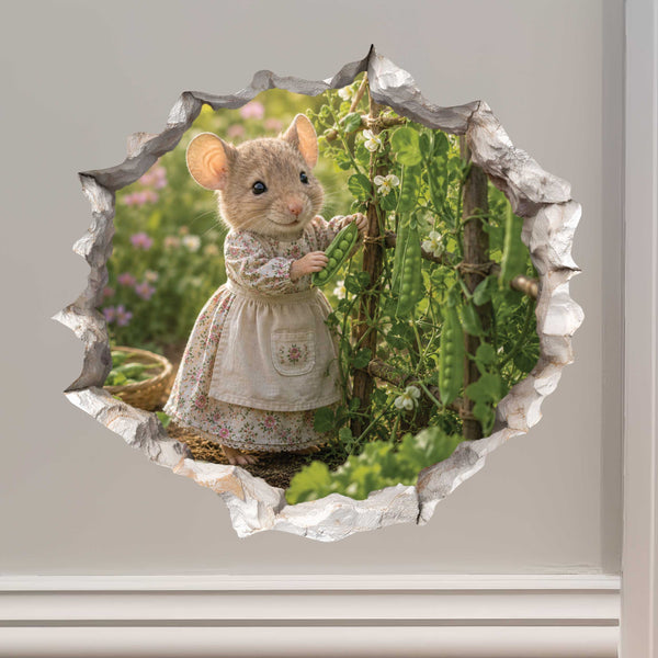 Sweet Pea Garden Girl Mouse Hole Decal