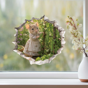 Sweet Pea Garden Girl Mouse Hole Decal
