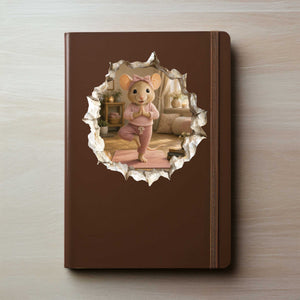 Yoga Girl Mouse Hole Decal