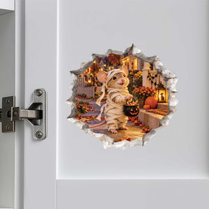 Halloween Mummy Trick-or-Treating Mouse Hole Decal