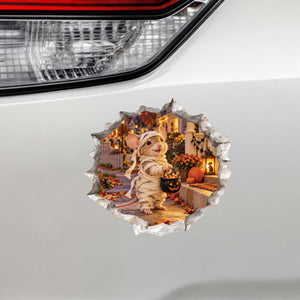 Halloween Mummy Trick-or-Treating Mouse Hole Decal