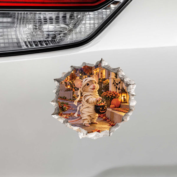 Halloween Mummy Trick-or-Treating Mouse Hole Decal