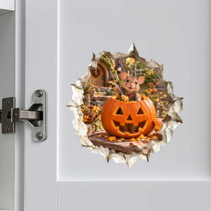 Halloween Pumpkin Carving Mouse Hole Decal