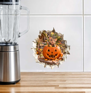 Halloween Pumpkin Carving Mouse Hole Decal