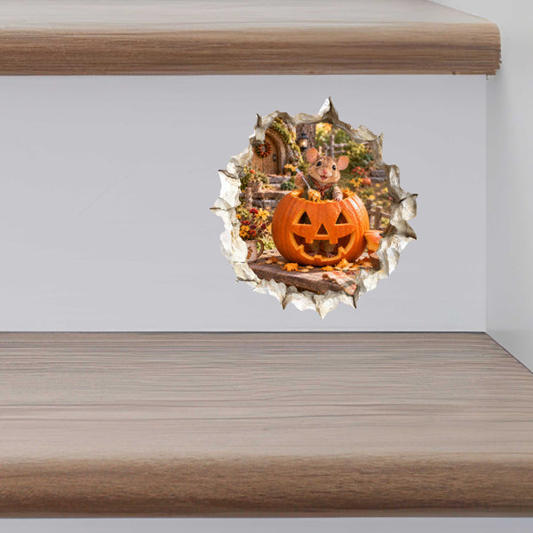 Halloween Pumpkin Carving Mouse Hole Decal