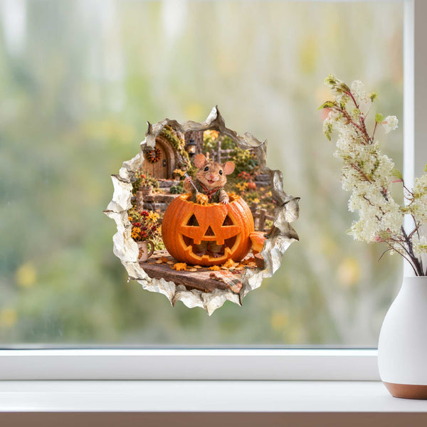 Halloween Pumpkin Carving Mouse Hole Decal