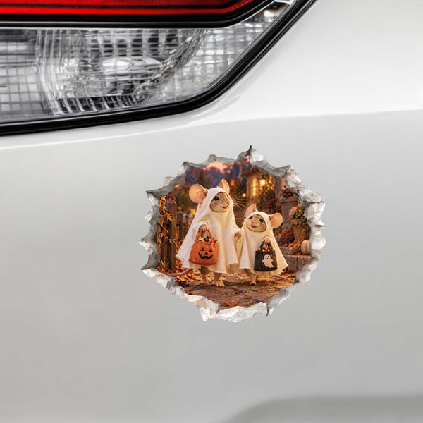 Halloween Ghosts Trick-or-Treating Mouse Hole Decal