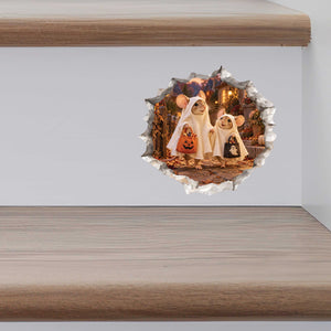Halloween Ghosts Trick-or-Treating Mouse Hole Decal